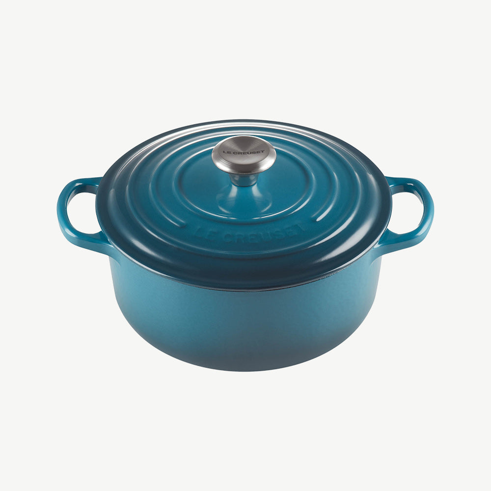 Le Creuset Cast Iron Round Casserole Dish 24cm in Deep Teal