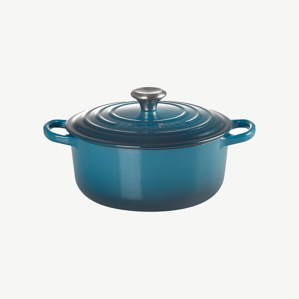 Le Creuset Cast Iron Round Casserole Dish 24cm in Deep Teal