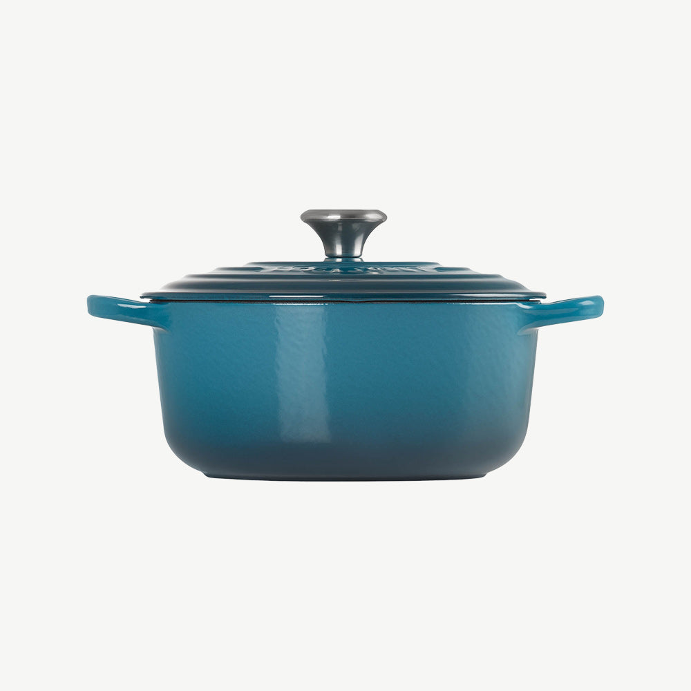 Le Creuset Cast Iron Round Casserole Dish 24cm in Deep Teal