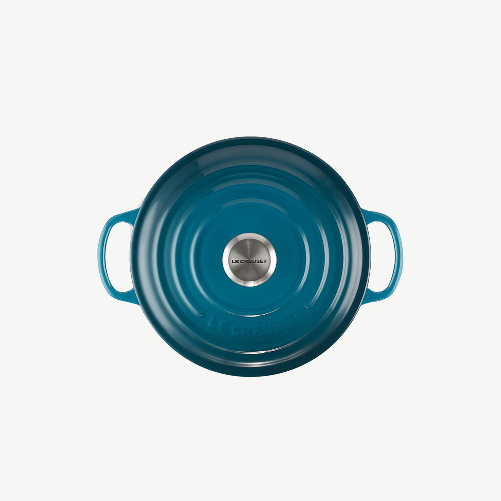 Le Creuset Cast Iron Round Casserole Dish 24cm in Deep Teal