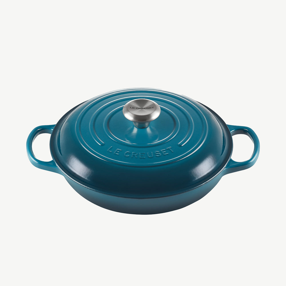 Le Creuset Cast Iron Shallow Casserole 30cm in Deep Teal