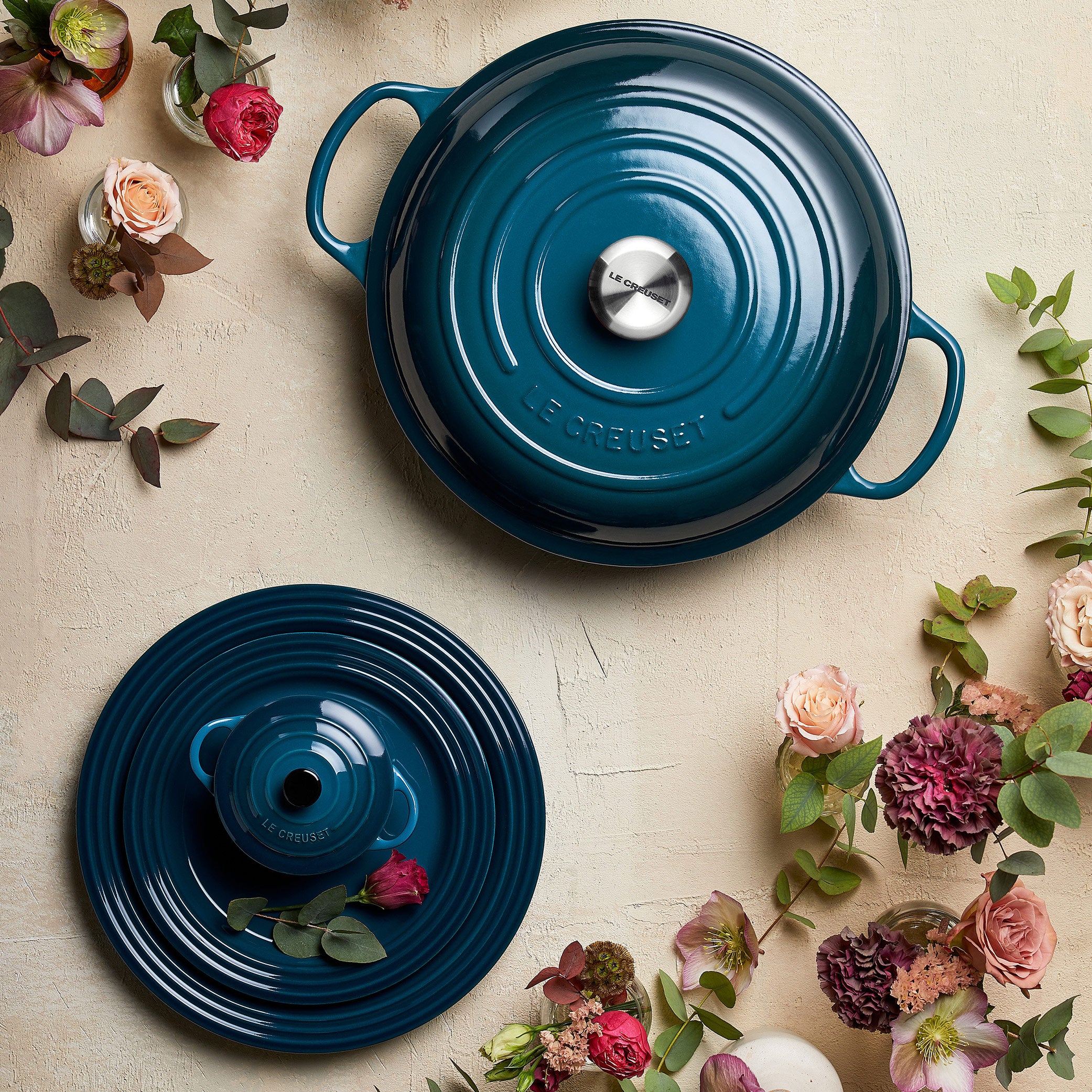 Le Creuset Cast Iron Shallow Casserole 30cm in Deep Teal