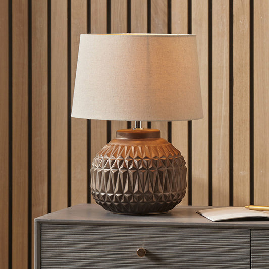 Tessellated Square Table Lamp