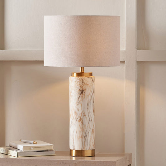 Natural Stone Effect Ceramic Tall Table Lamp