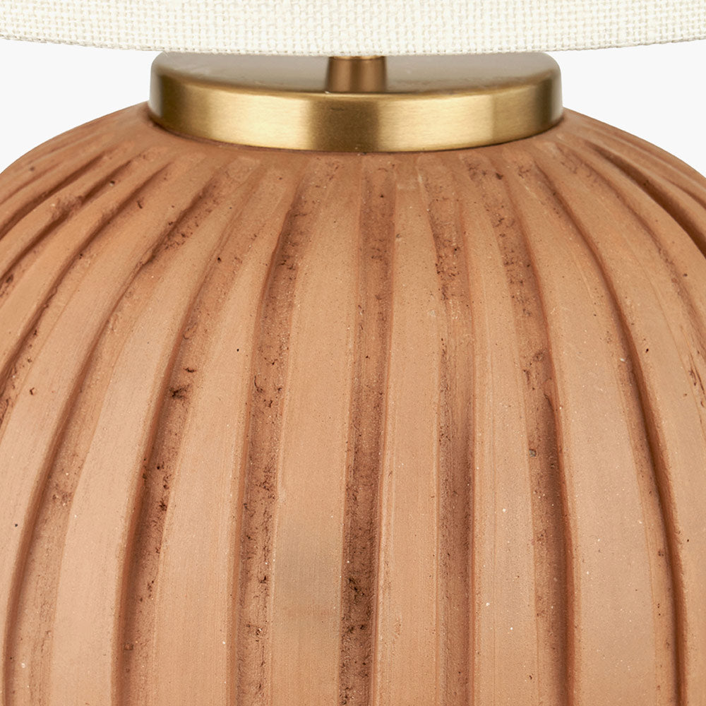 Natural Terracotta Textured Ball Table Lamp