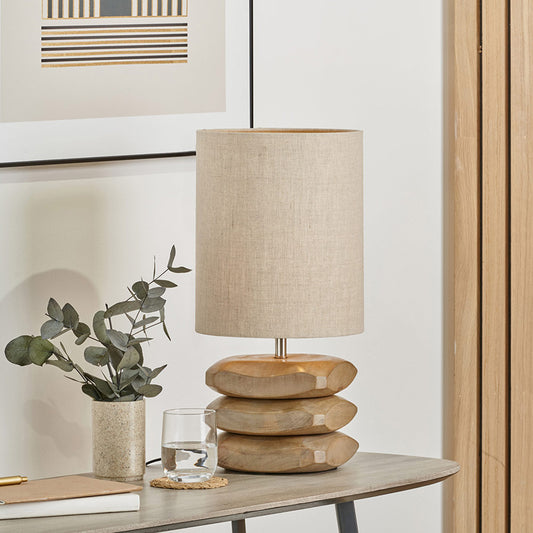 Natural Mango Wood 3 Pebble Table Lamp