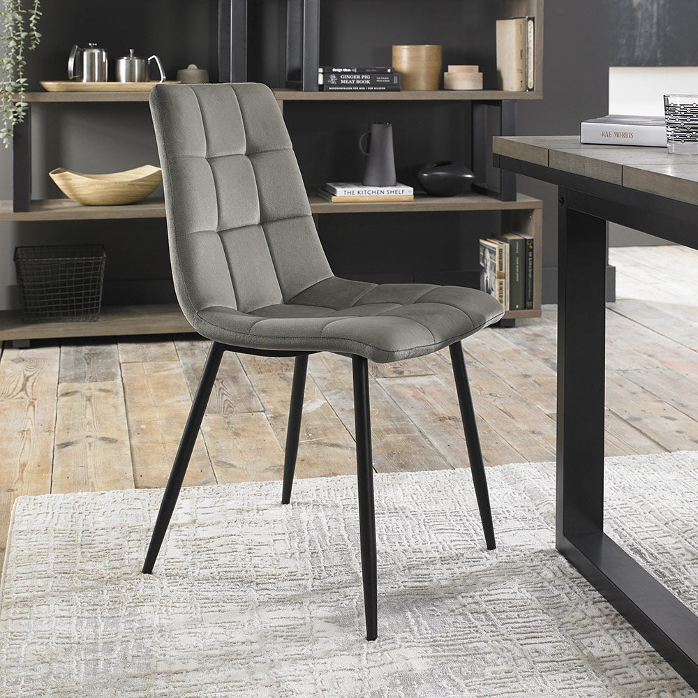 Manitoba Dining Chair in Grey Velvet