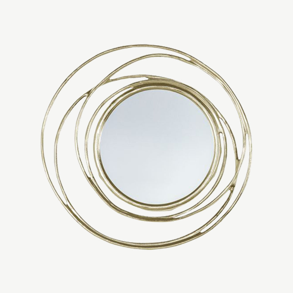 Satin round Gold Looping Circles Mirror