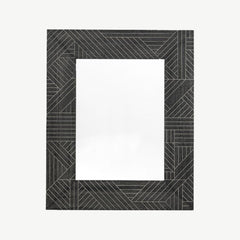 Geometric Black Wash Mirror