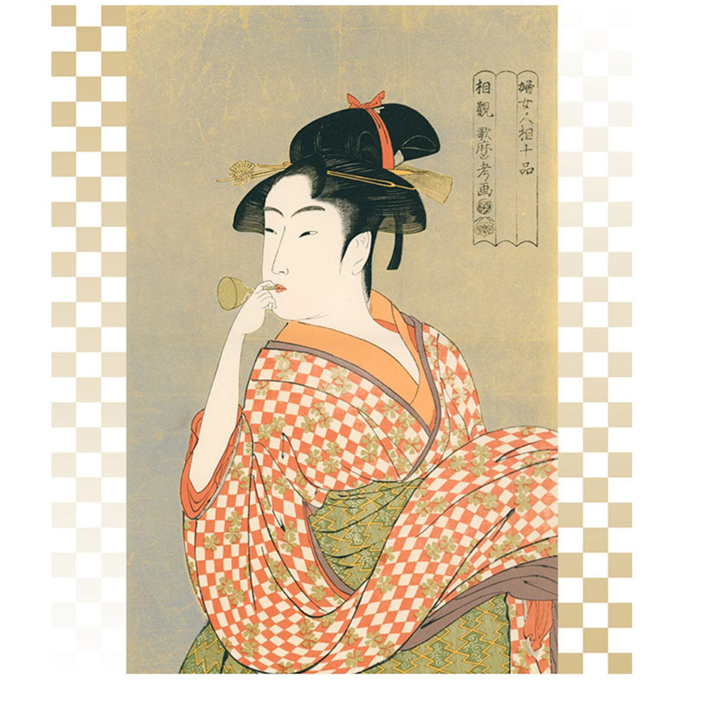 Printed Japanese Dishcloth - Ukiyoe Women in Kimono By Utamaro