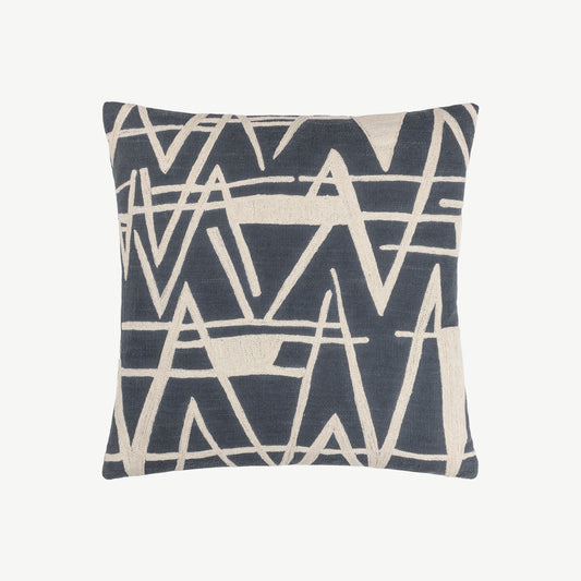 Angular Embroided Cushion in Dusk 