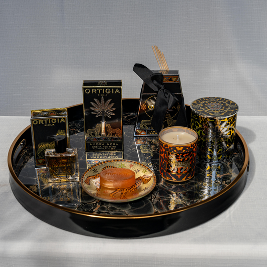 Ortigia Ambra Glass Dish & Soap Set