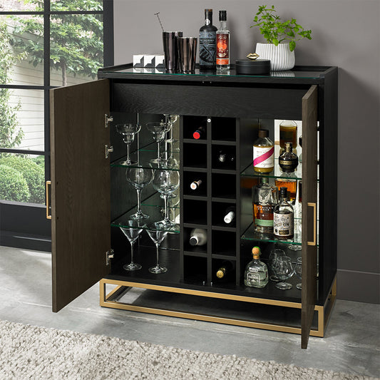 Atlas Fumed Oak Drinks Cabinet