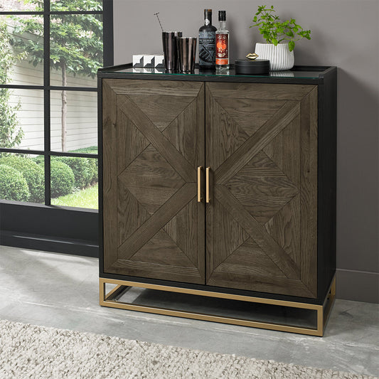 Atlas Fumed Oak Drinks Cabinet