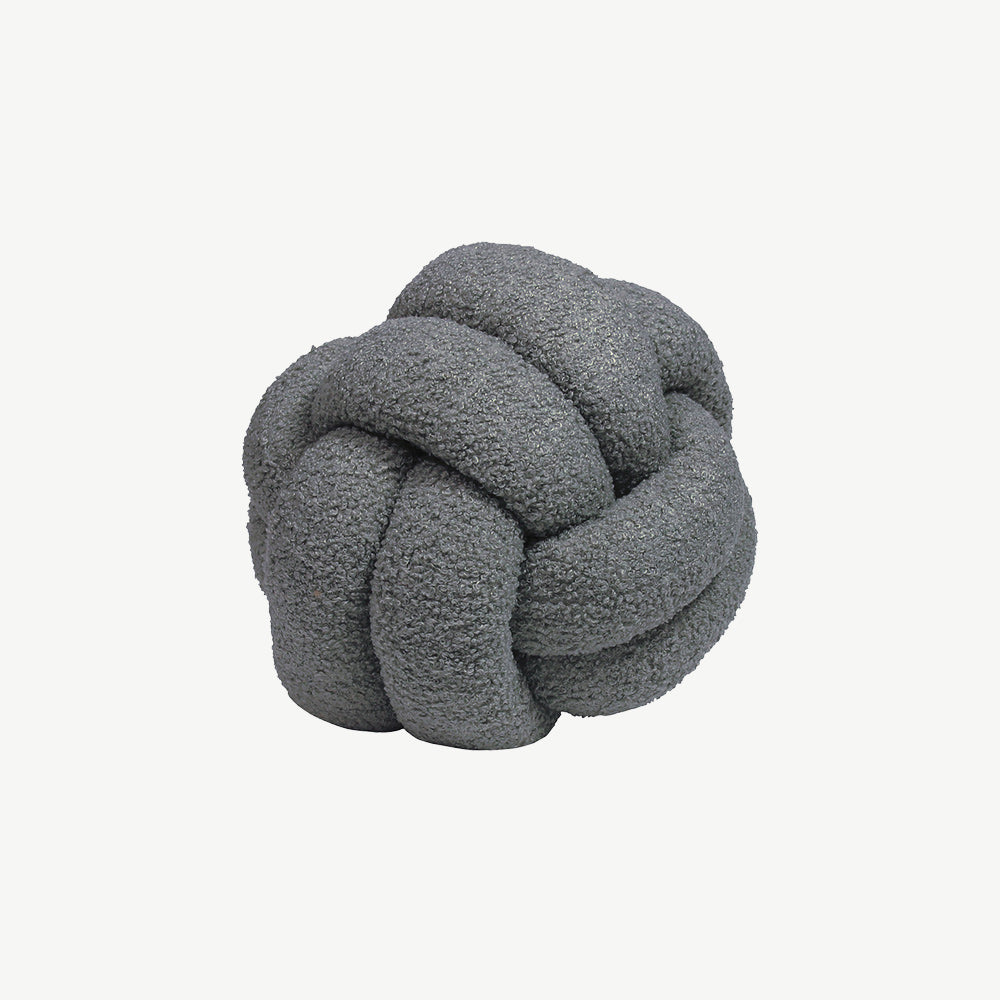 Boucle Knot Cushion in Grey