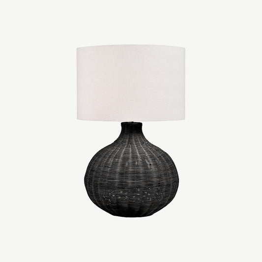 Black Rattan Table Lamp