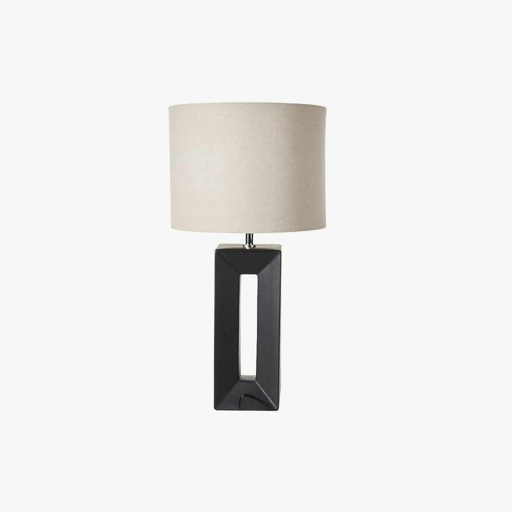 Black Tall Block Table Lamp