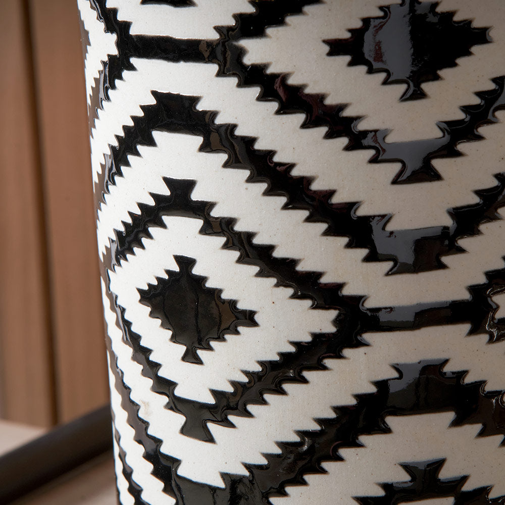 Black & White Ikat Table Lamp