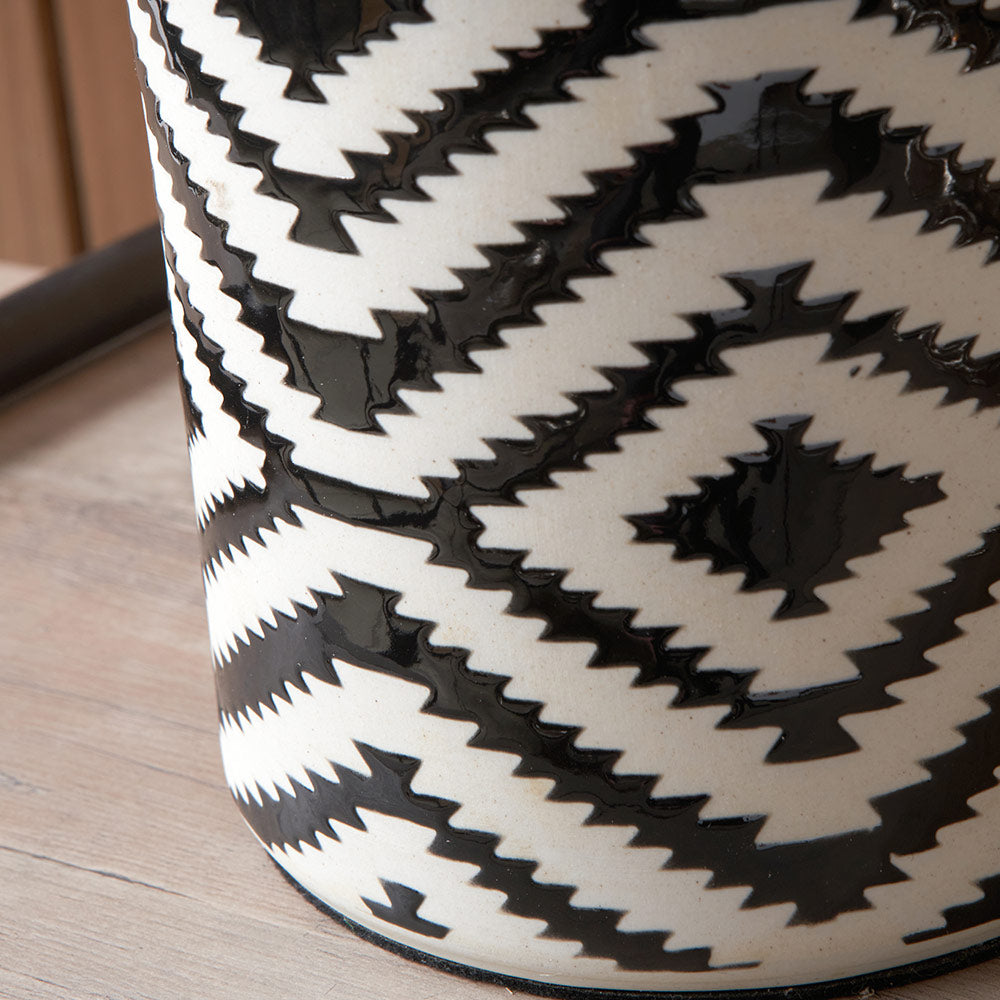 Black & White Ikat Table Lamp