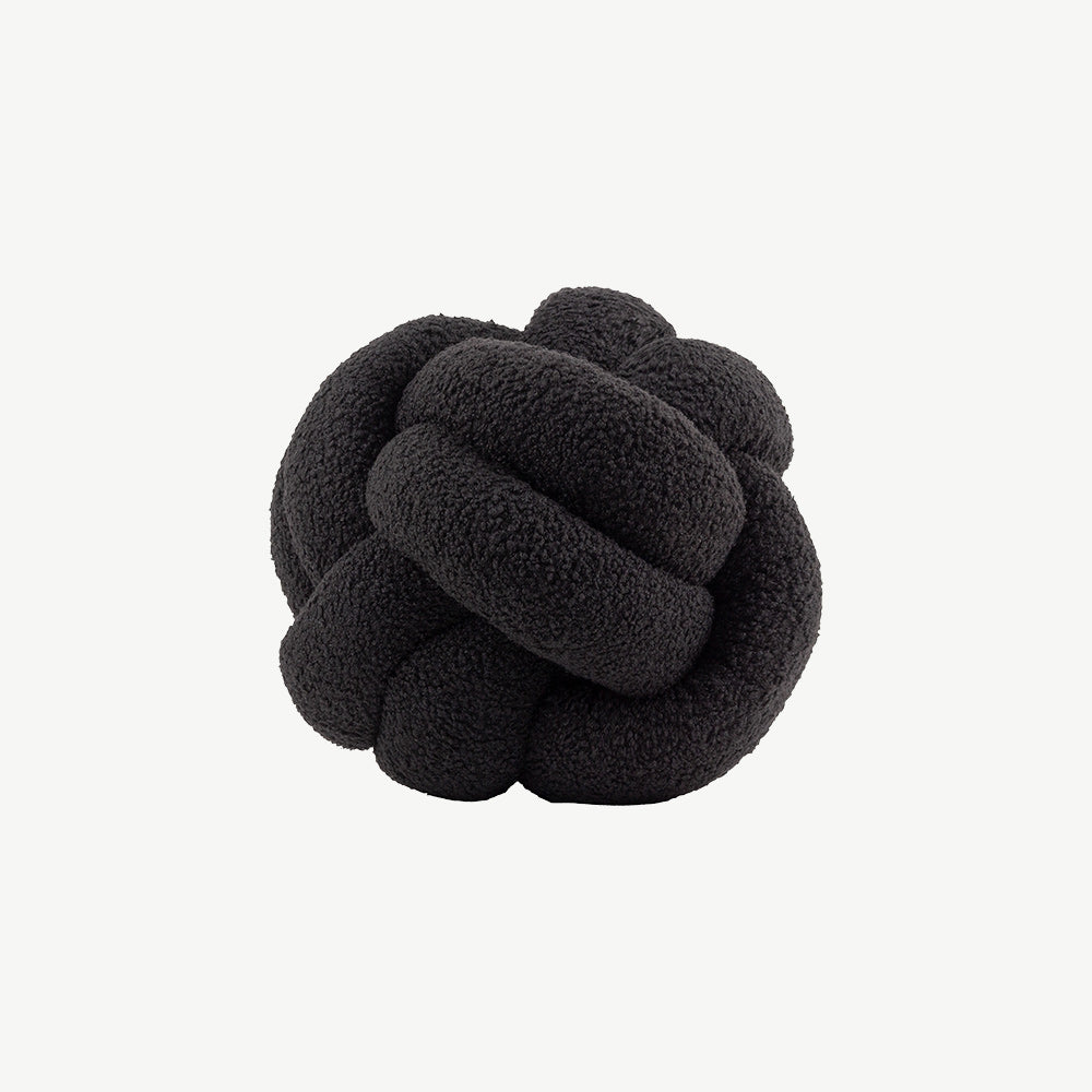 Boucle Knot Cushion in Black