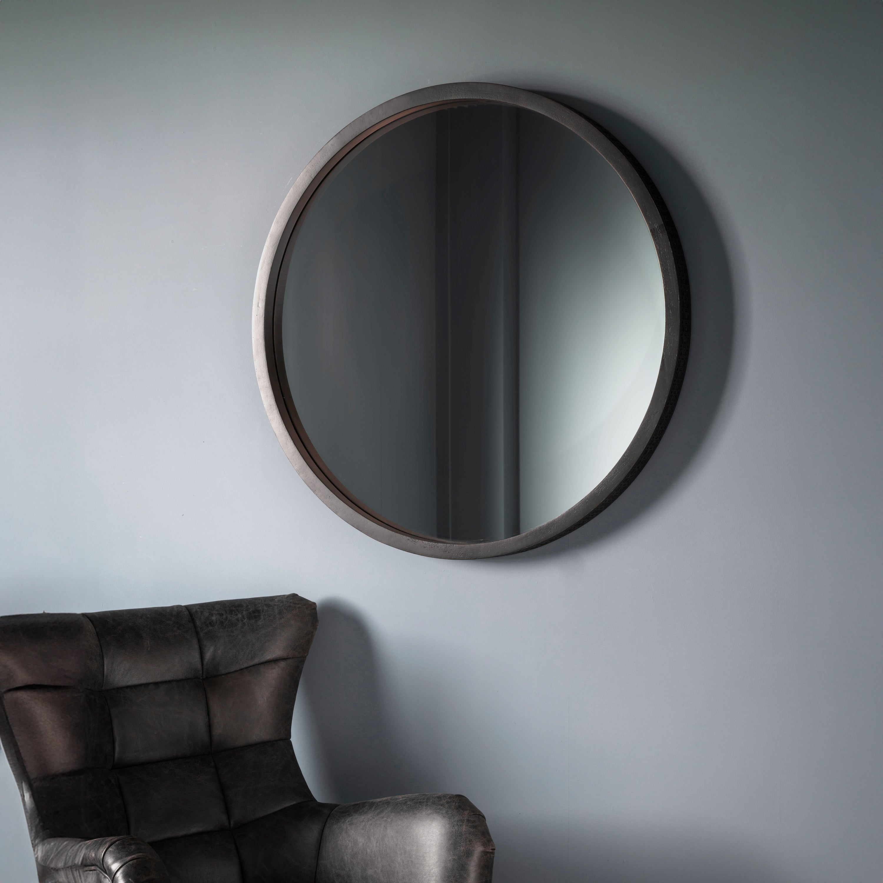 Mirror in matt black charcoal finish