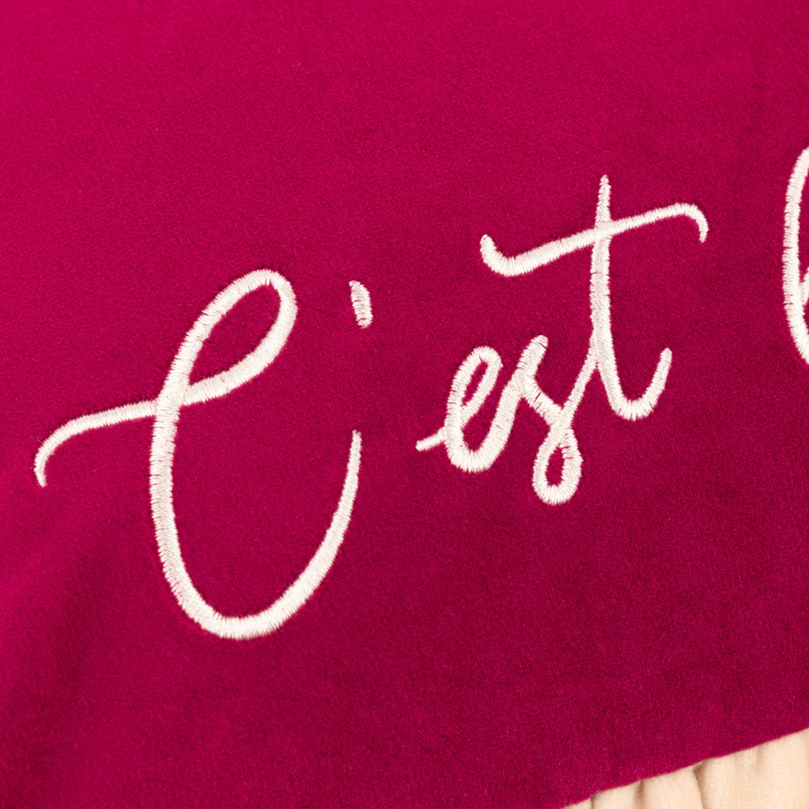 Cest La Vie Embroidered Cushion