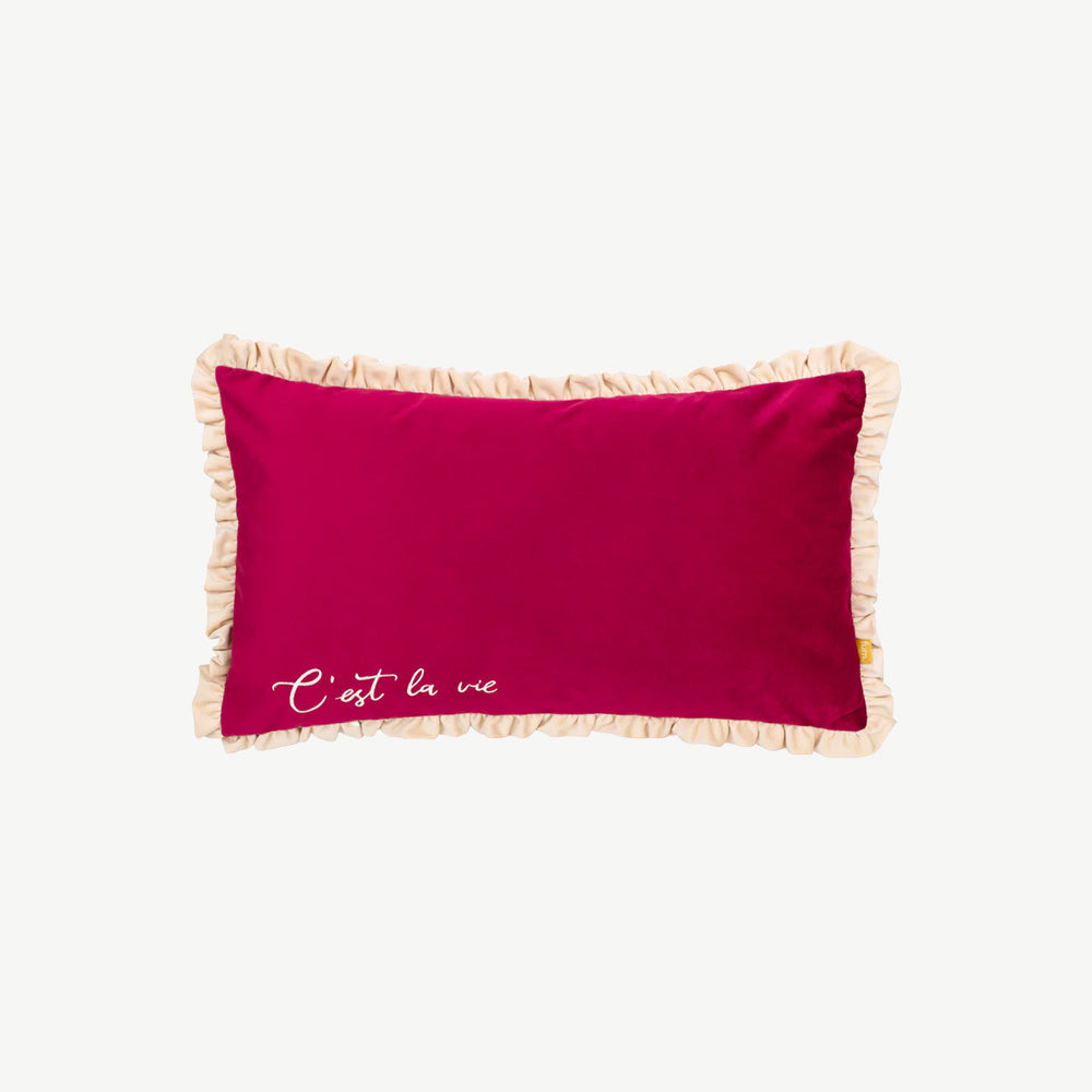 Cest La Vie Embroidered Cushion