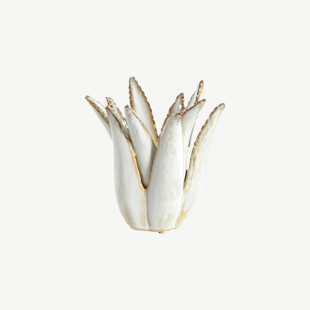 Cactus Candle Holder in White