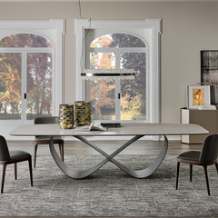 Cattelan Italia Butterfly Keramik Dining Table with infinity shaped base