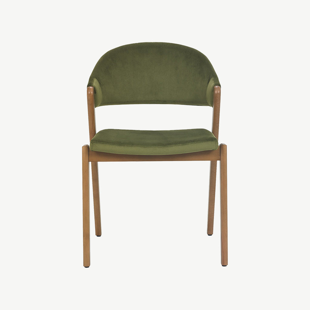 Highgate Rustic Oak Dining Chair in Cedar Velvet