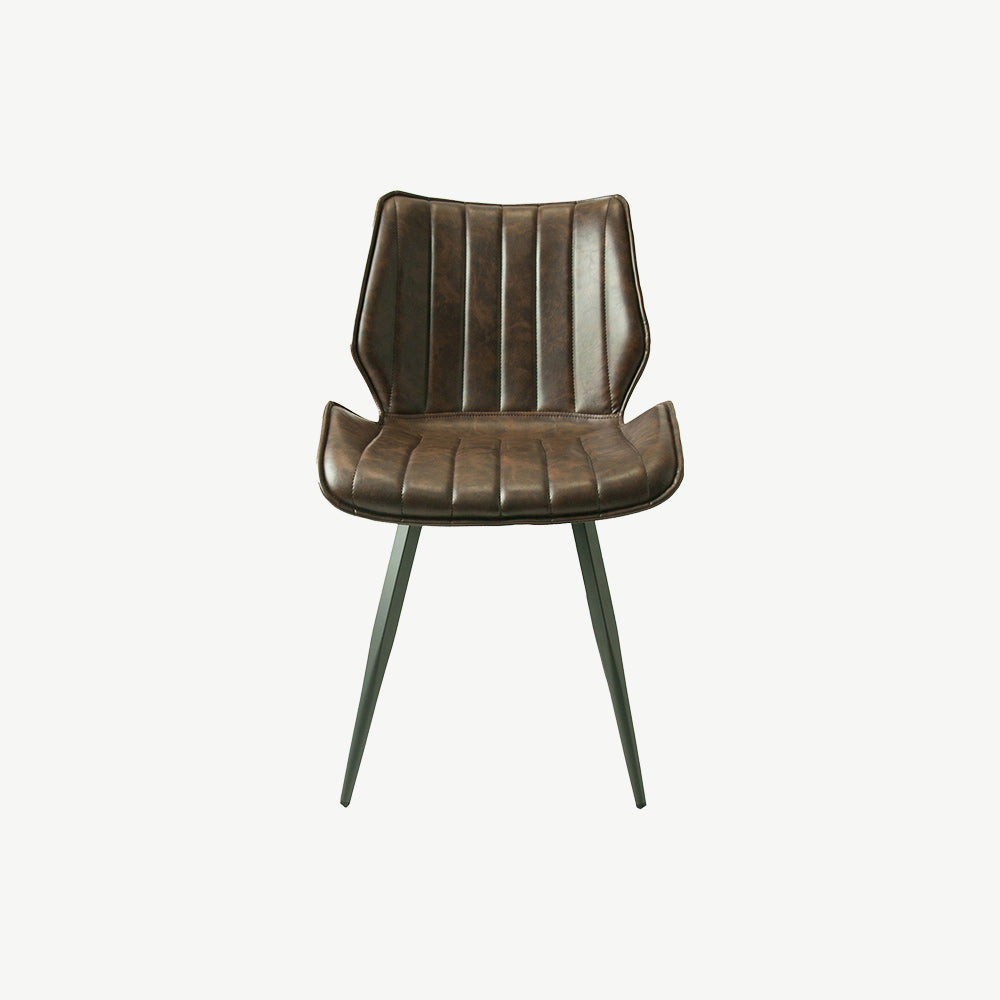 Hudson Vegan Leather Dining Chair in Chestnut