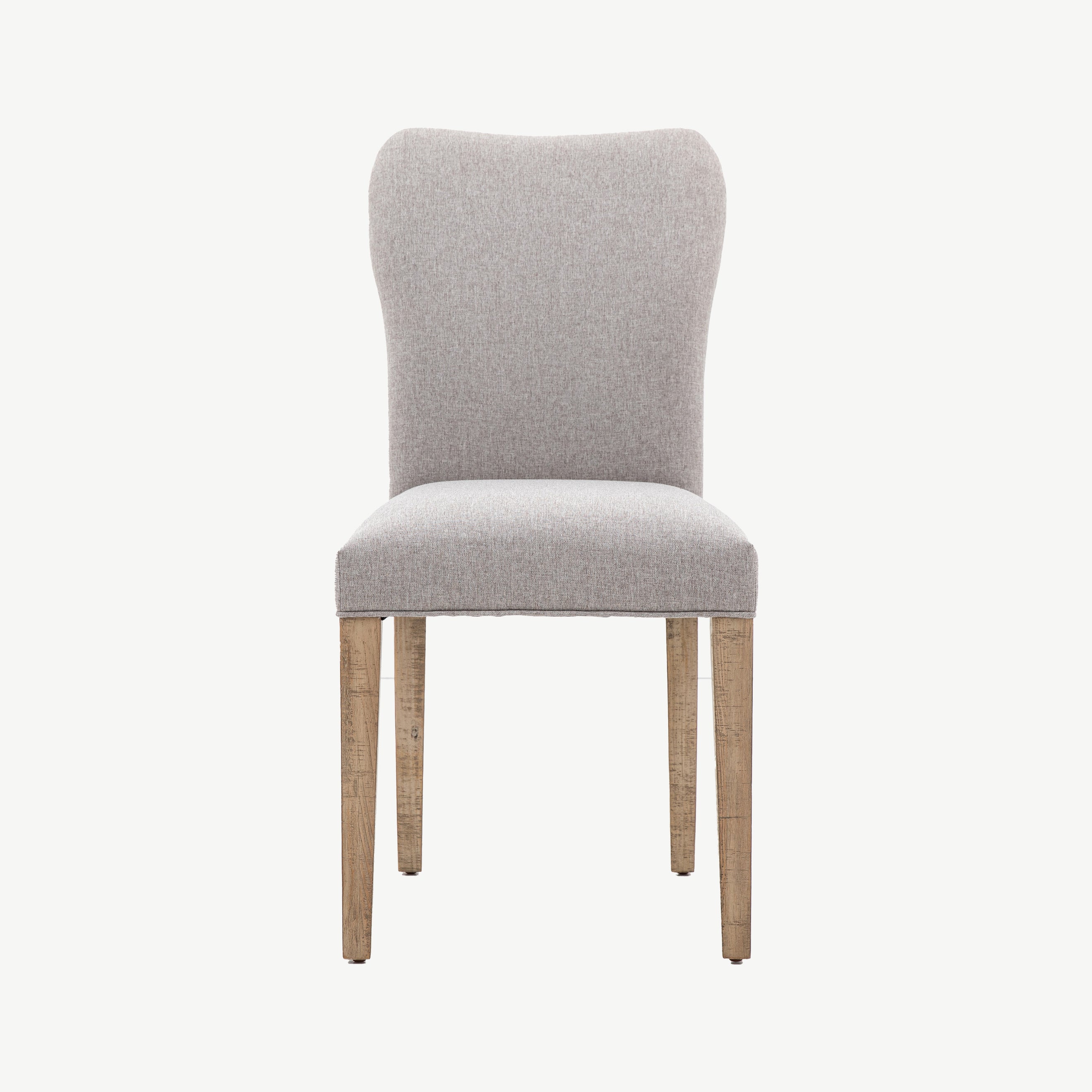 Pine dining chair with grey fabric seat