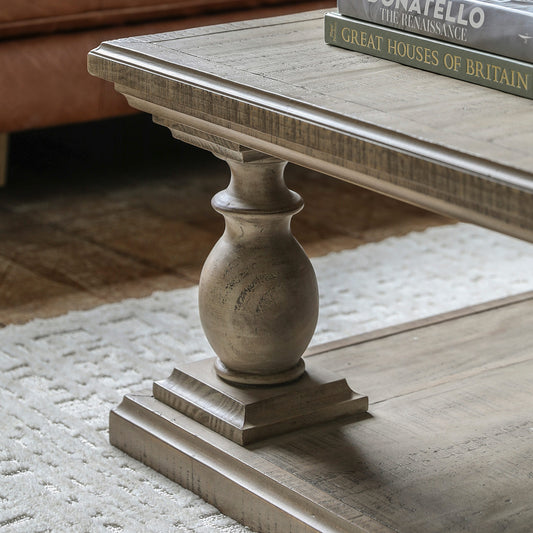 Pine square coffee table in natural finish