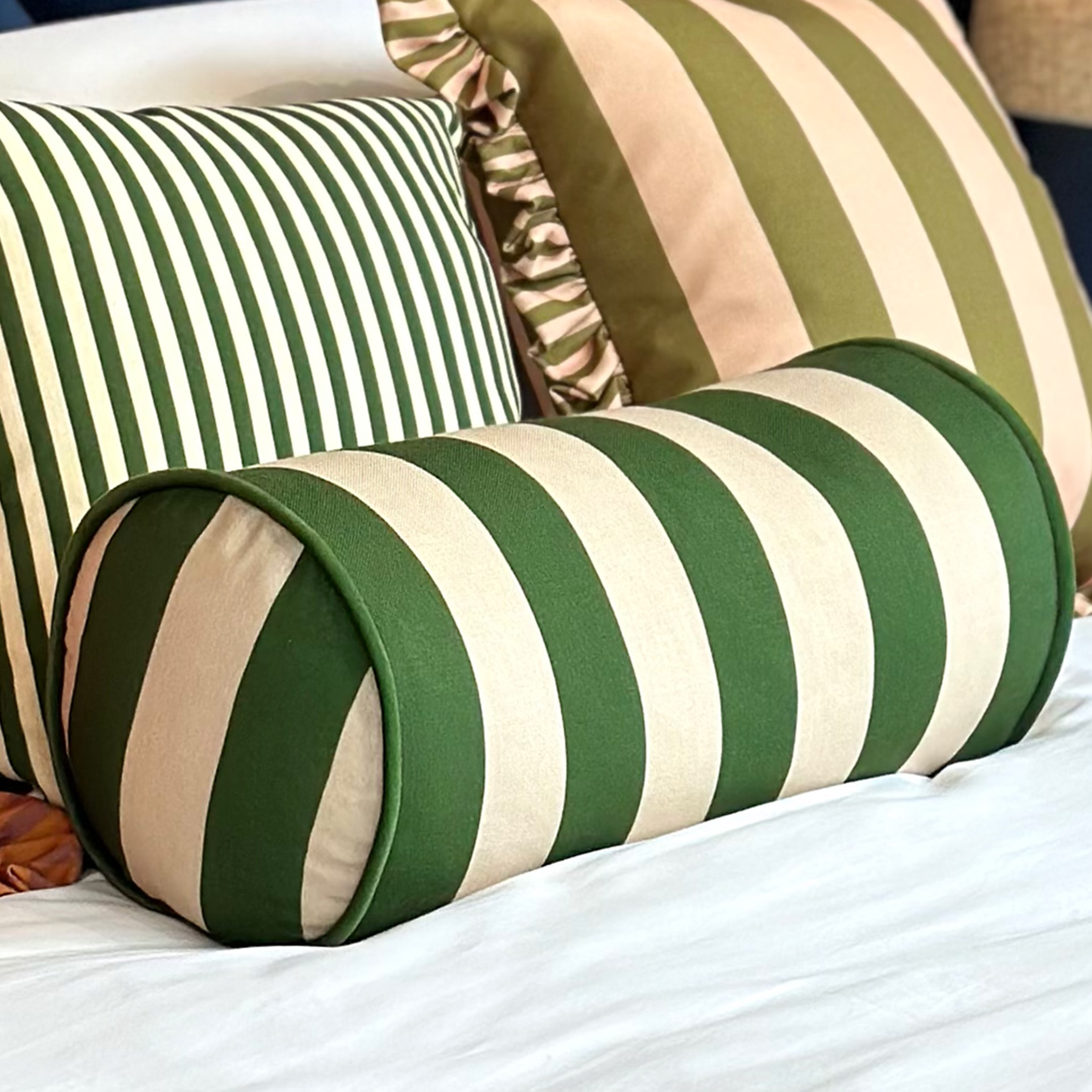 Colours Of Arley Bolster Cushion - Pine & Coconut