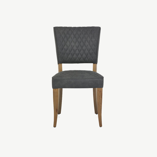 Glendale Rustic Oak Logan Chair In Dark Grey