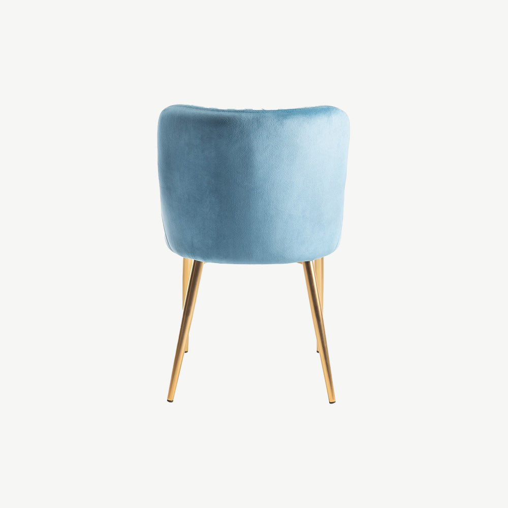 Alberta Chair in Petrol Blue Velvet with Gold Legs