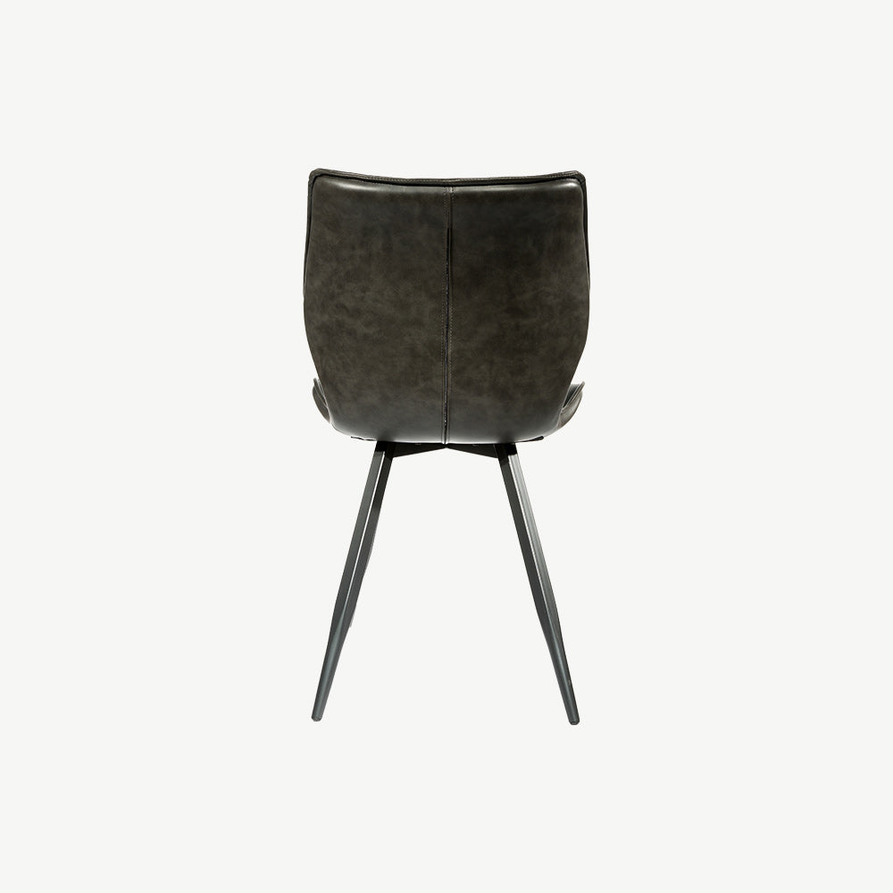 Hudson Vegan Leather Dining Chair in Grey