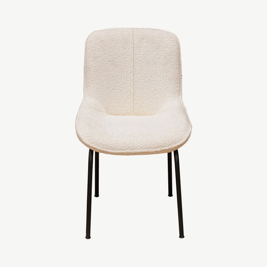 Brunswick Dining Chair in Boucle White