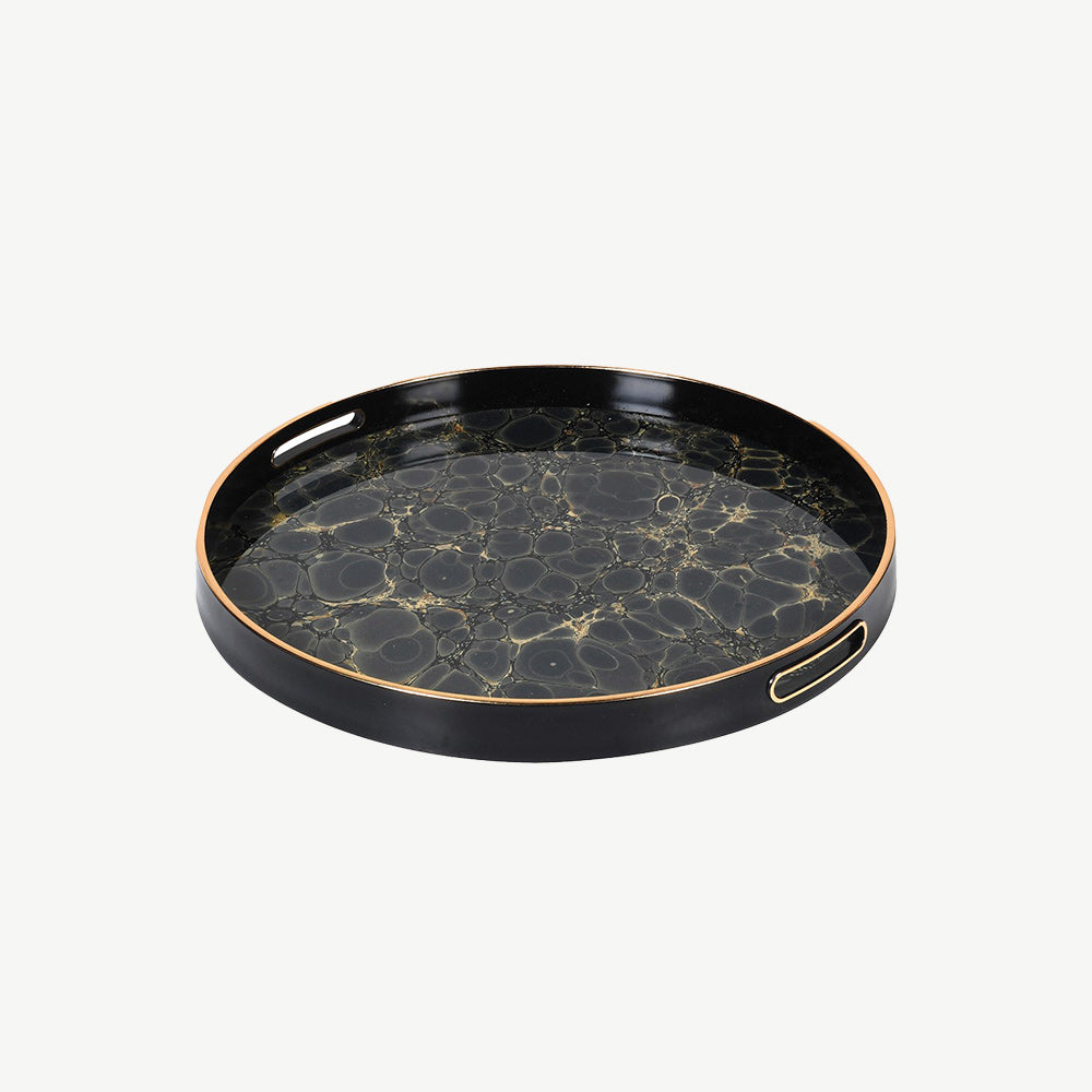 Marbled Indigo and Gold Tray