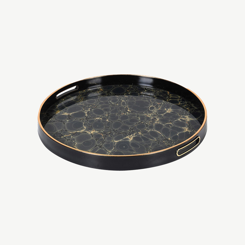 Marbled Indigo and Gold Tray