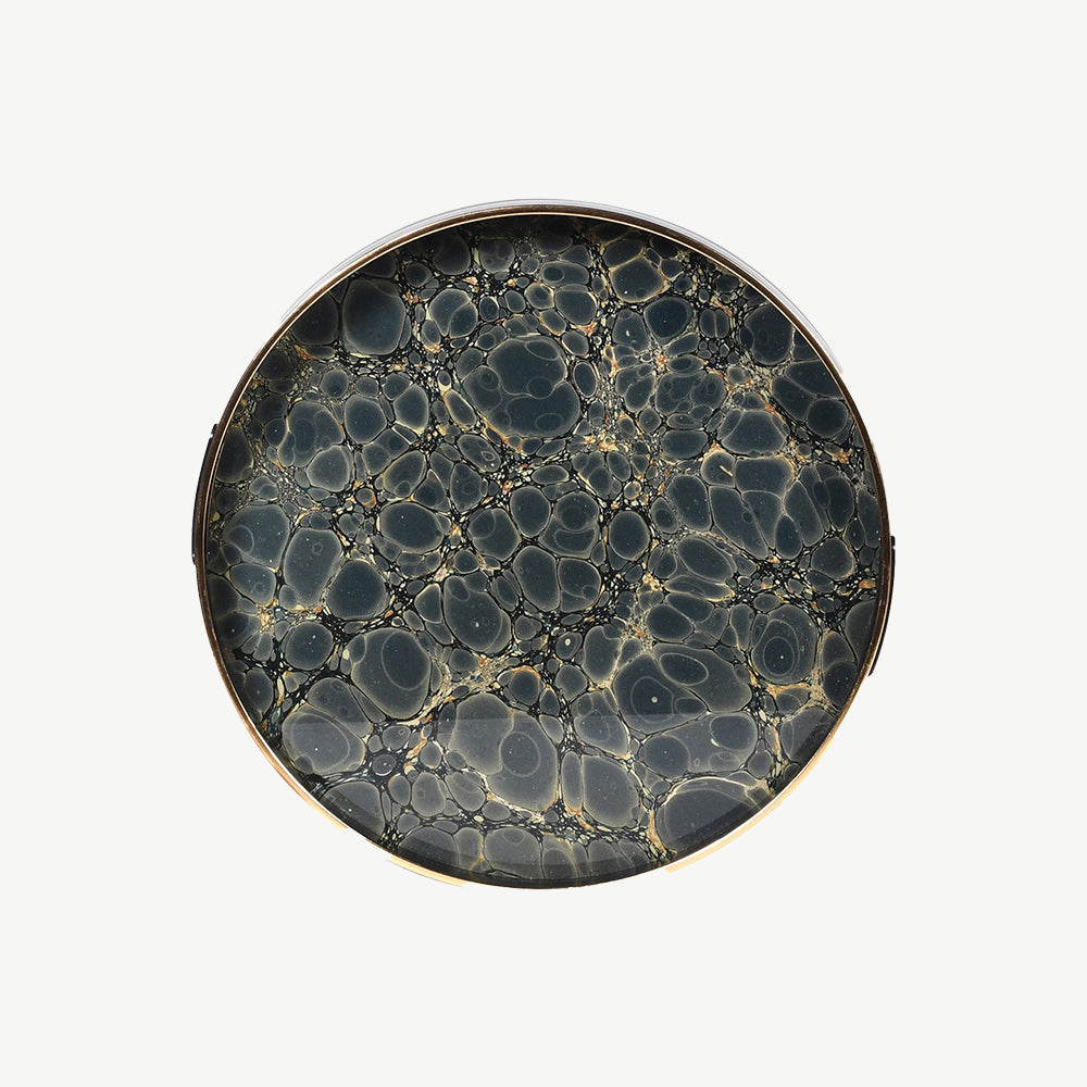 Marbled Indigo and Gold Tray