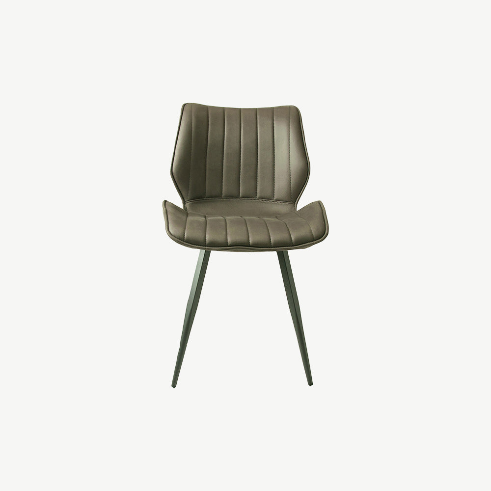 Hudson Vegan Leather Dining Chair in Forest Green