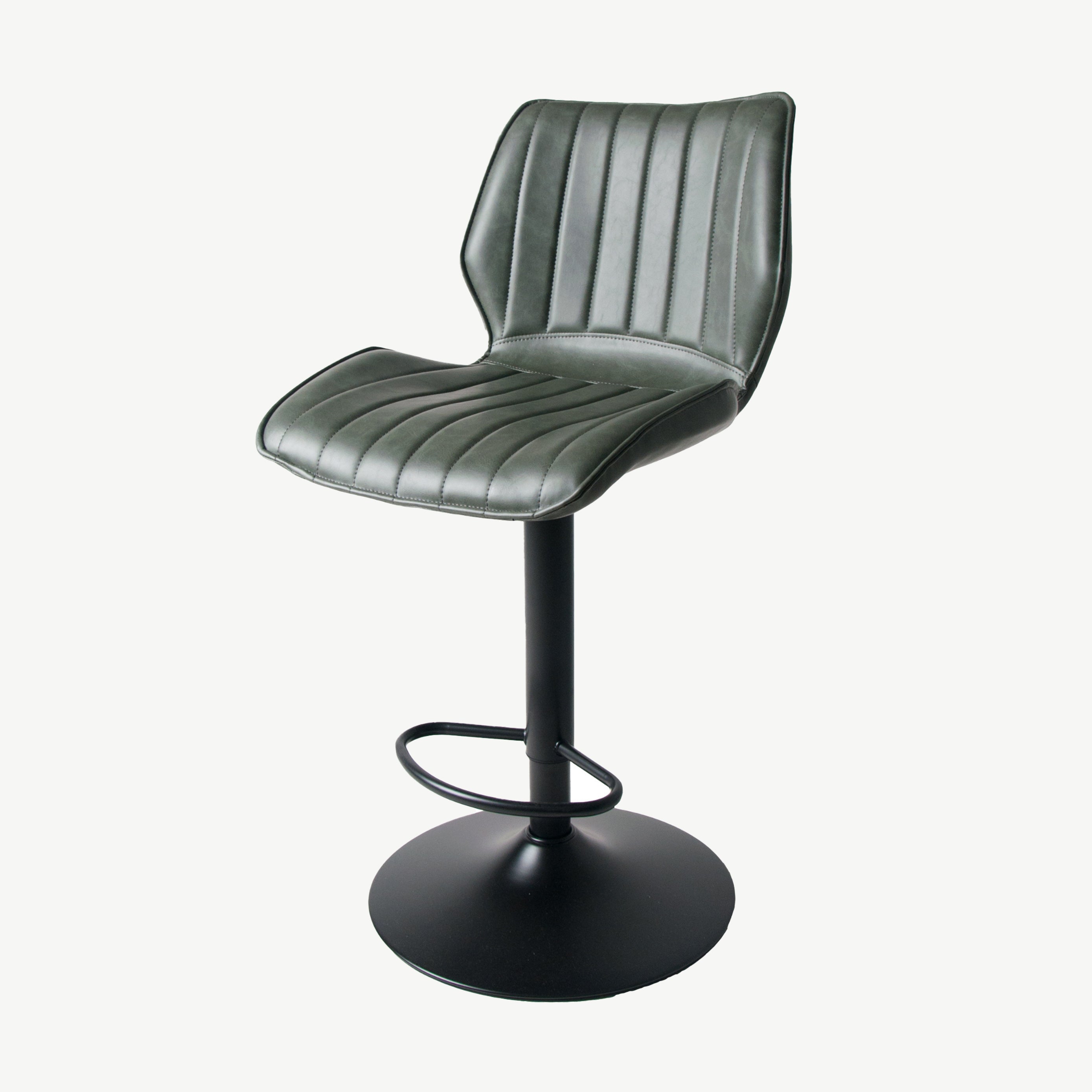 Hudson Vegan Leather Barstool in Grey