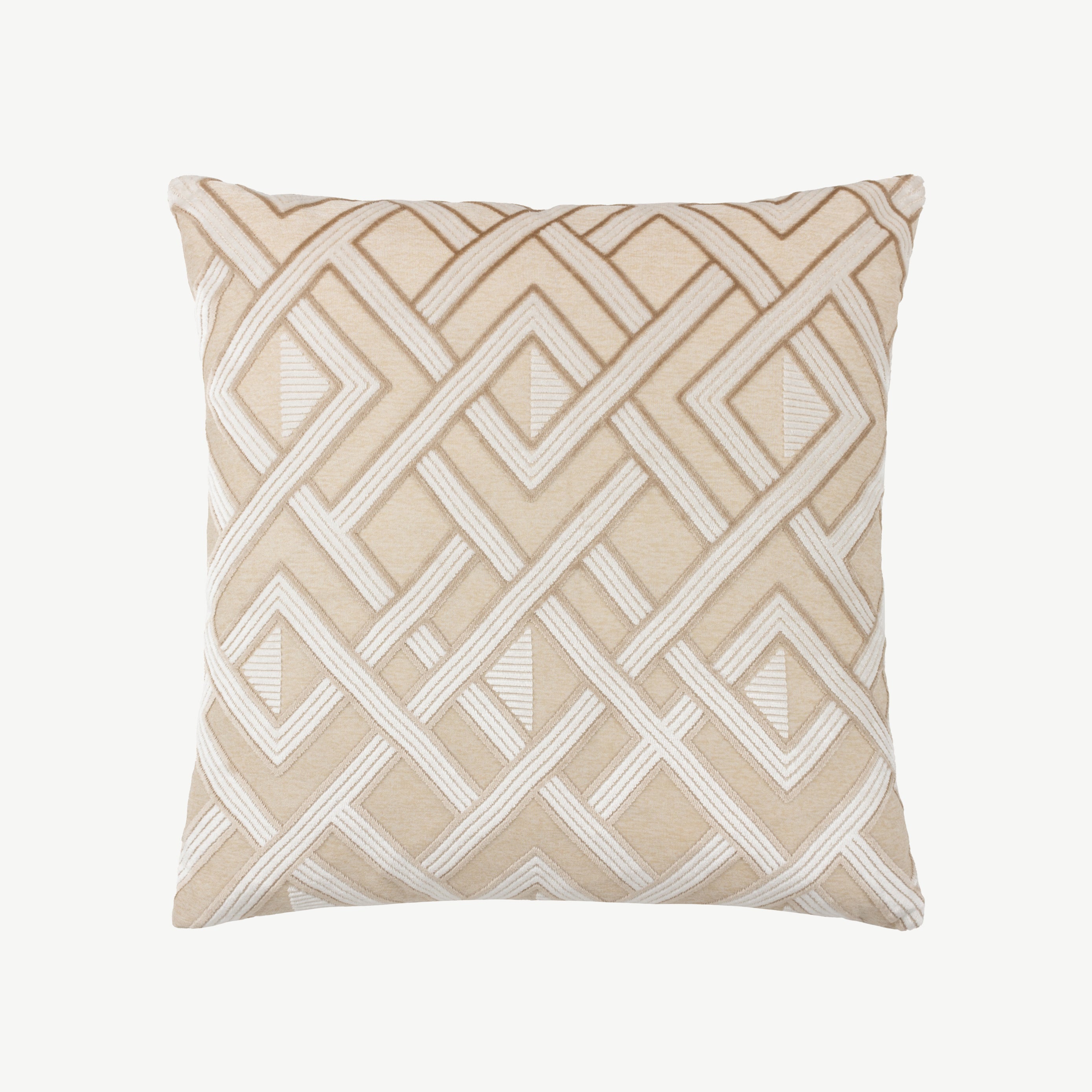 Patterned Warm Taupe Cushion