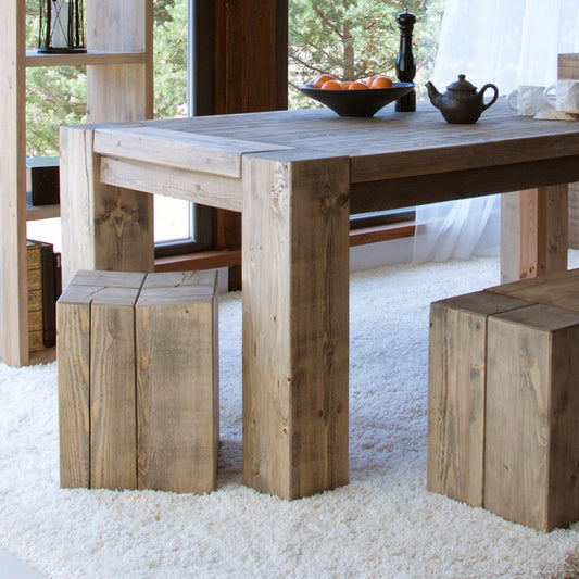 Wood lamp table in natural finish