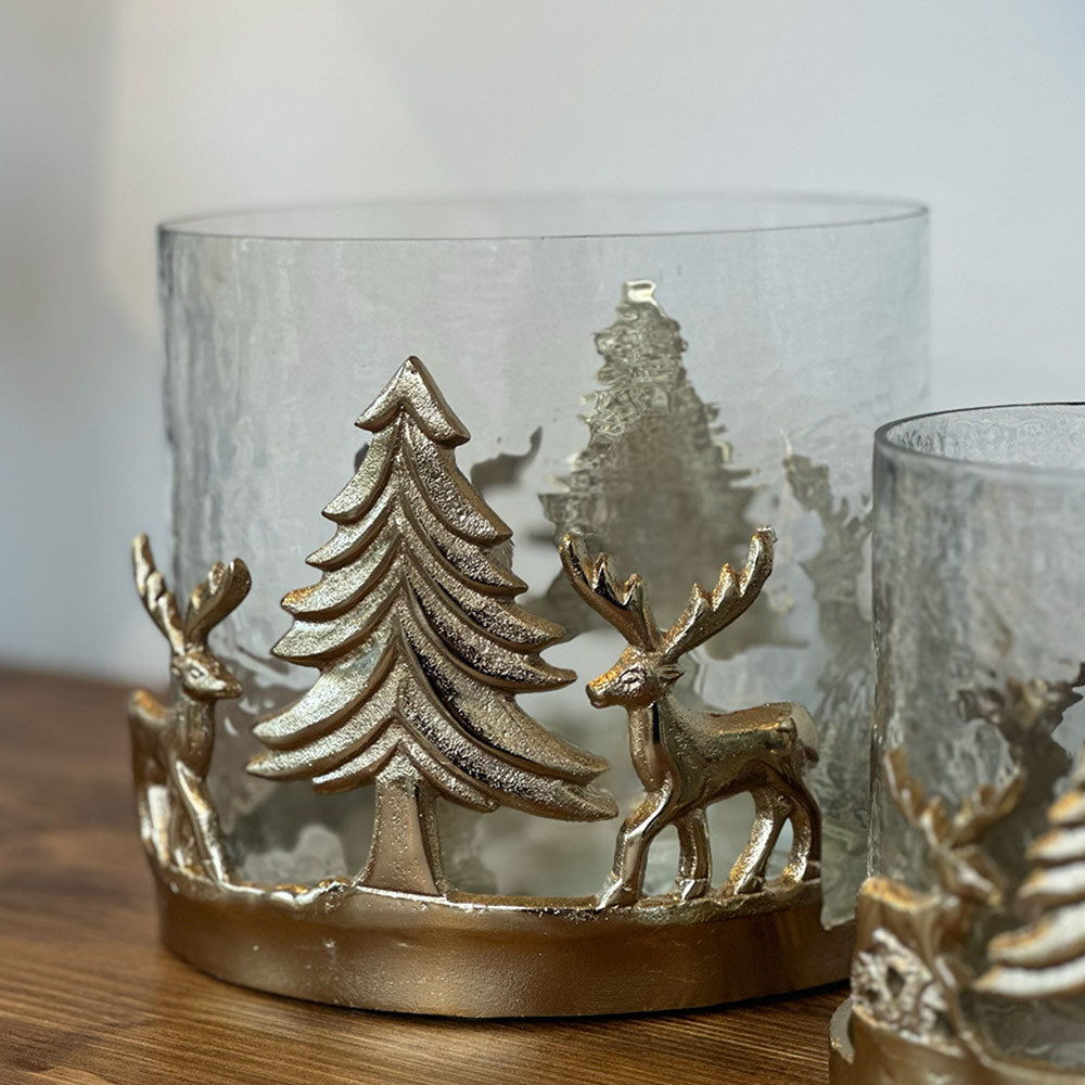 Reindeer Hurricane Candle Holder
