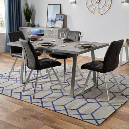 Jupiter Dining Table & 4 Elise Chairs Set