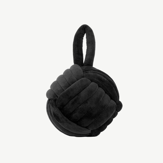 Velvet Knot Door Stop in Black