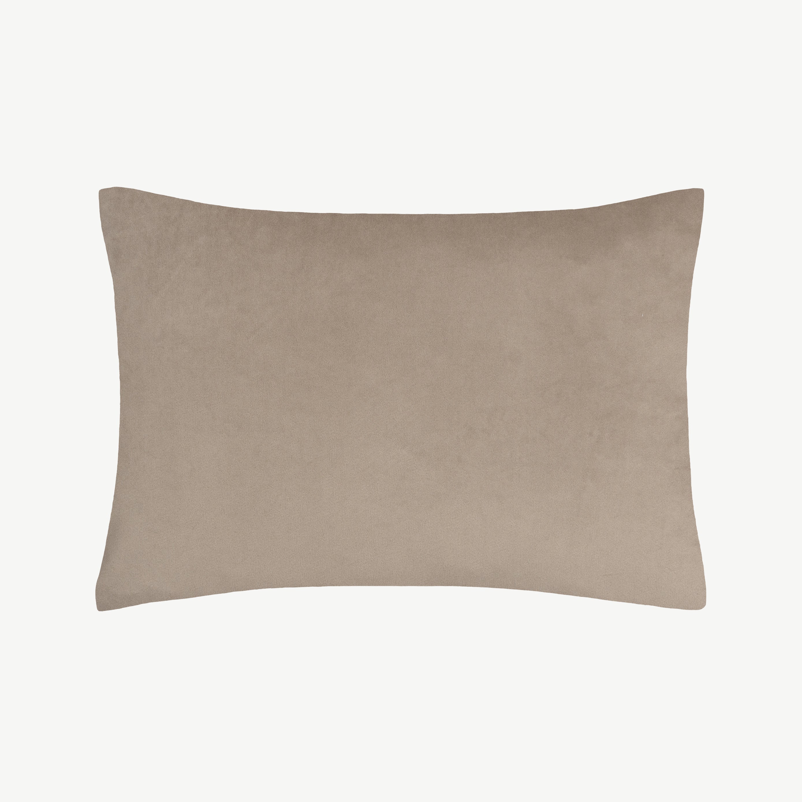 Brown and white velvet scatter cushion with geometric pattern