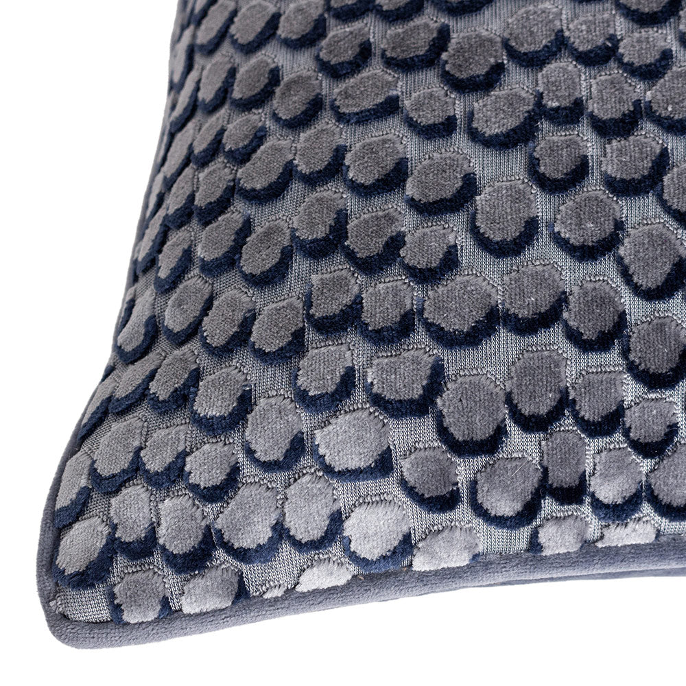 Speckle Cut Velvet Cushion in Dusk